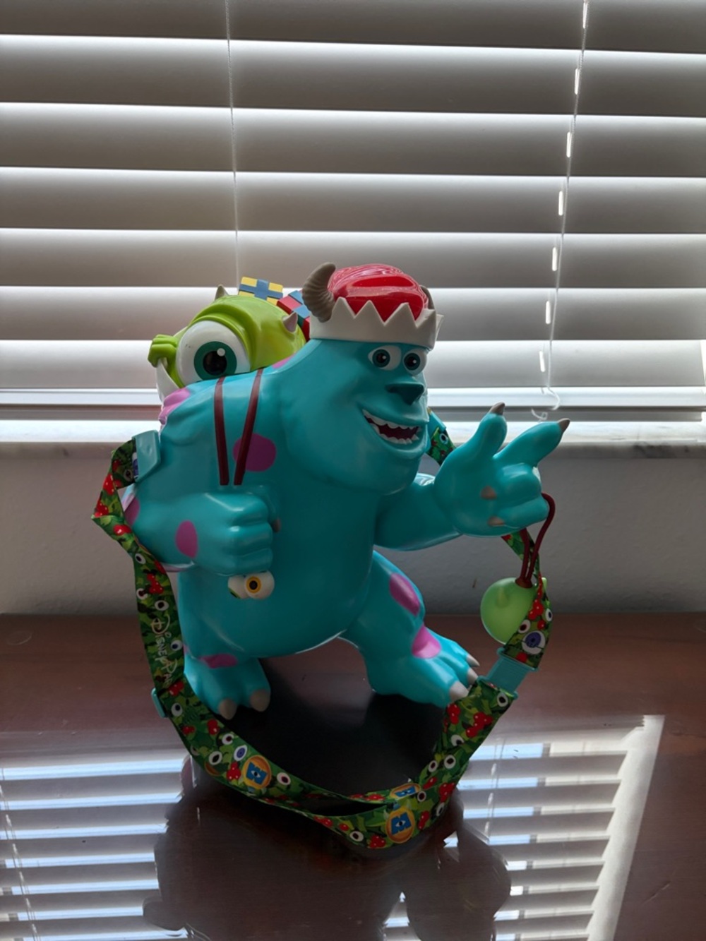 Disney Sulley Blue Figure with Pink Spots and Green Mike Accessory